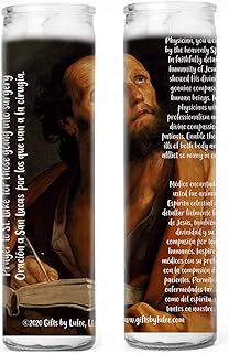 Saint Luke The Evangelist Patron of Physicians and Health Care Professionals Set of Two or Four Glass Candles (Two)