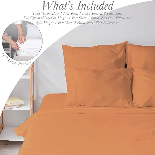 Miniatura 2 de Sacred Thread Juego de sábanas de rayón de 6 piezas de bambú, juego de ropa de cama y fundas de almohada con bolsillos profundos, ropa de cama