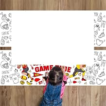 Dreasmt Football Coloring Poster Party Activity, 2026 Super Football Coloring Tablecloth Touch Down Game Day Party Activity Supplies