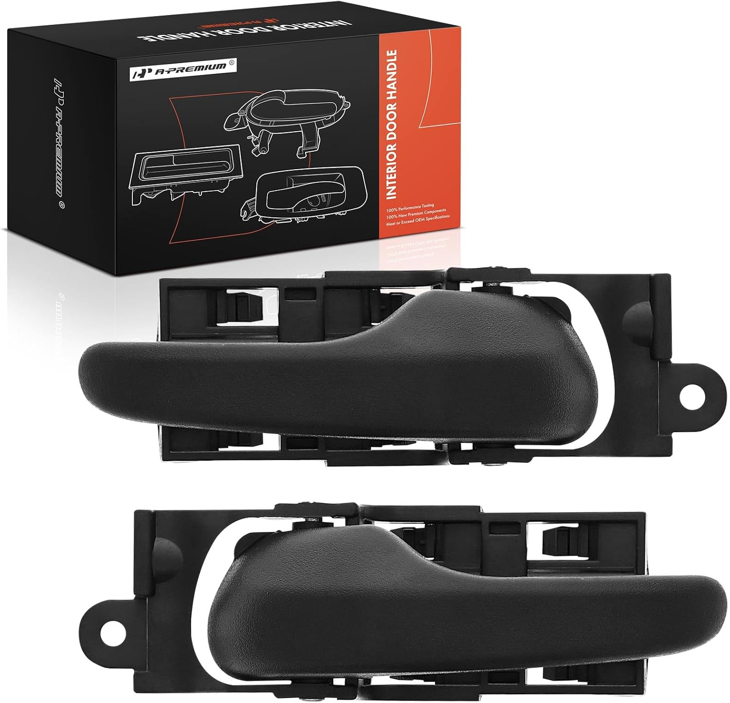 A-Premium Inside Interior Door Handles Compatible with Ford F-150 F150 1997-2003, F-150 Heritage 2004, F-250 F250 1997-1998, Textured Black, 2-PC Set, Front Driver and Passenger Side