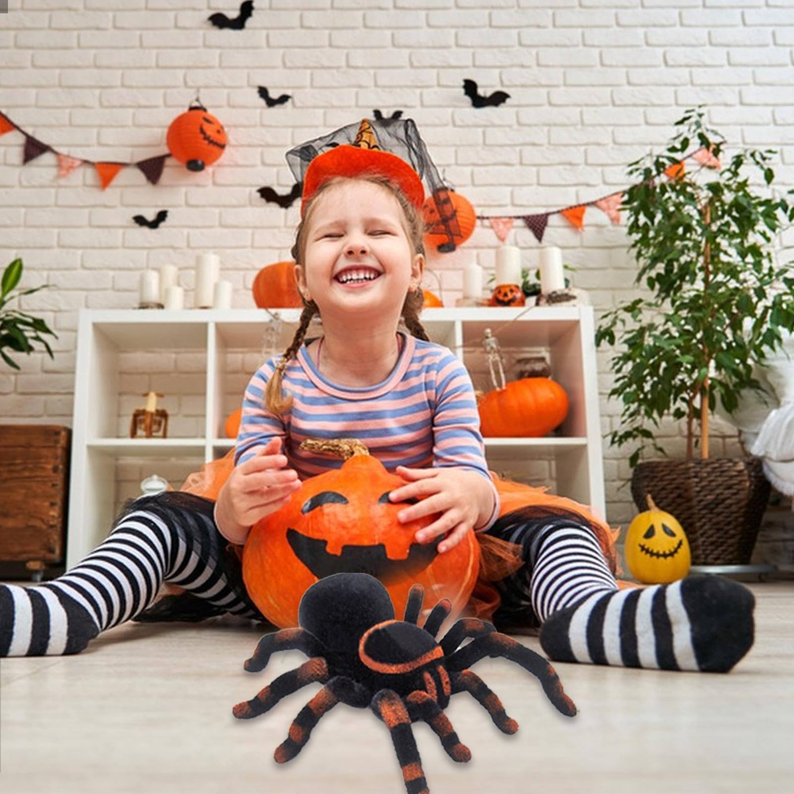 Generisch Juguete de araña teledirigido teledirigido | Modelo de araña de | terror | Broma de broma, juguete eléctrico teledirigido, juguete para Halloween