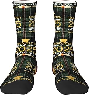 Proud Sister Of A 2025 Graduate Graduation Class Of 2025 Comfortable Color-Block Crew Socks Breathable Classic Style