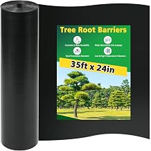 35ft x 24in x 60mil Tree Root Barrier, Heavy-Duty Bamboo Root Blocker