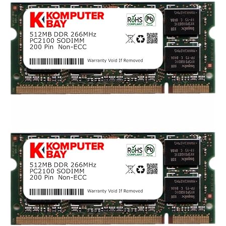 Komputerbay 1GBメモリ 2枚組 512MBx2 DUALノート パソコン用 増設メモリ DDR PC2100 266MHz 200pin SODIMM