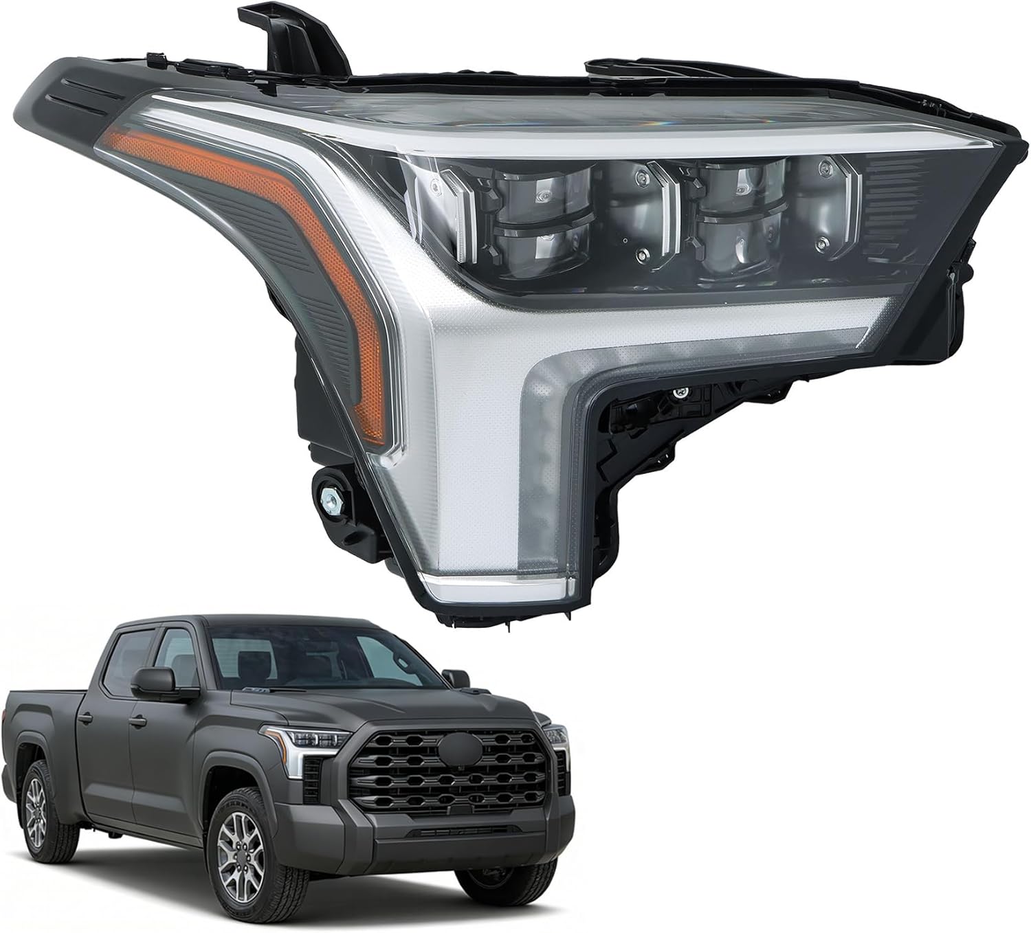 Headlight Assembly Right Headlamp with Self-adjustment‌ Replacement for Tu-n-dr-a 2022 2023 Replacement for 81110-0C270