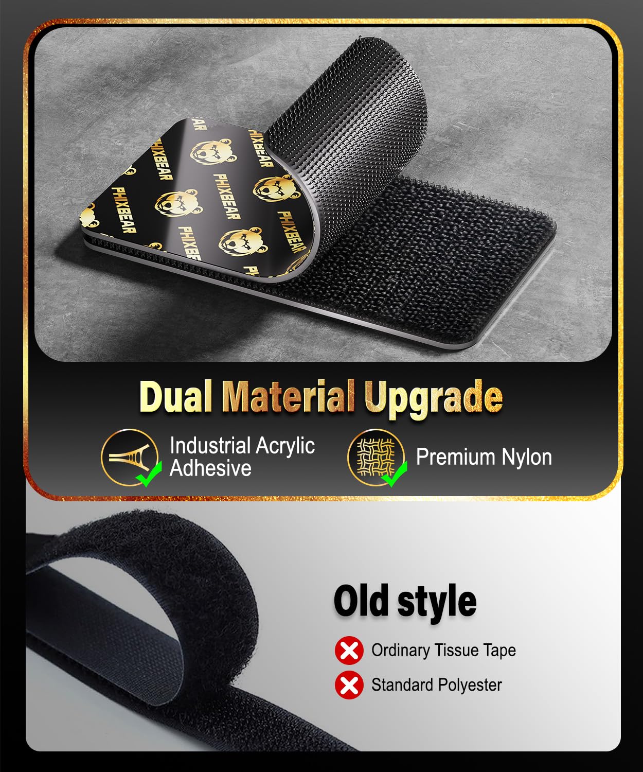PHIXBEAR Industrial Hook & Loop Strips - Heavy Duty Adhesive -5