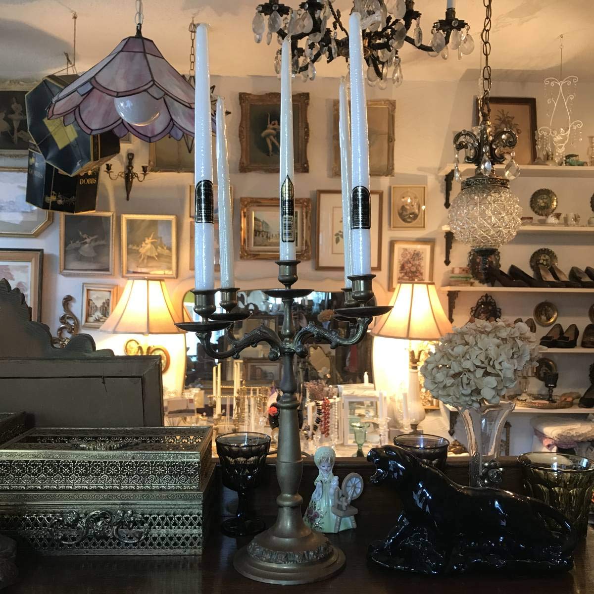 アメリカアンティーク 真鍮製5灯式キャンドル燭台 USAヴィンテージ インテリア アメリカアンティーク 真鍮製5灯式キャンドル燭台 USAヴィンテージ