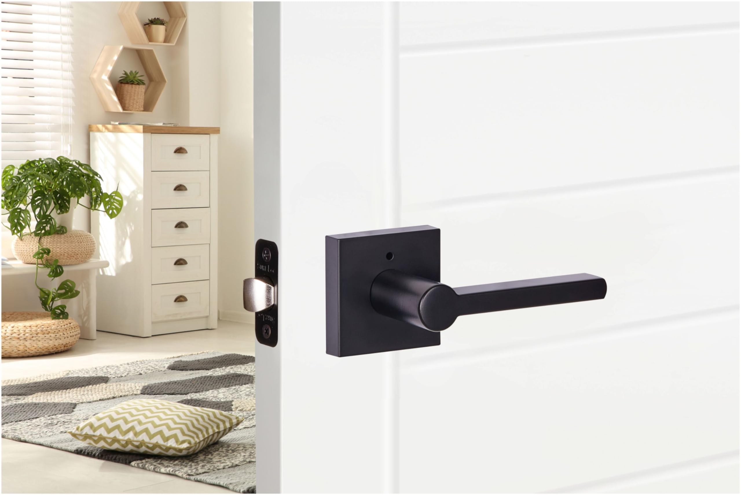 Sure-Loc VN102 Verona Privacy Door Lever Set with Square Rose