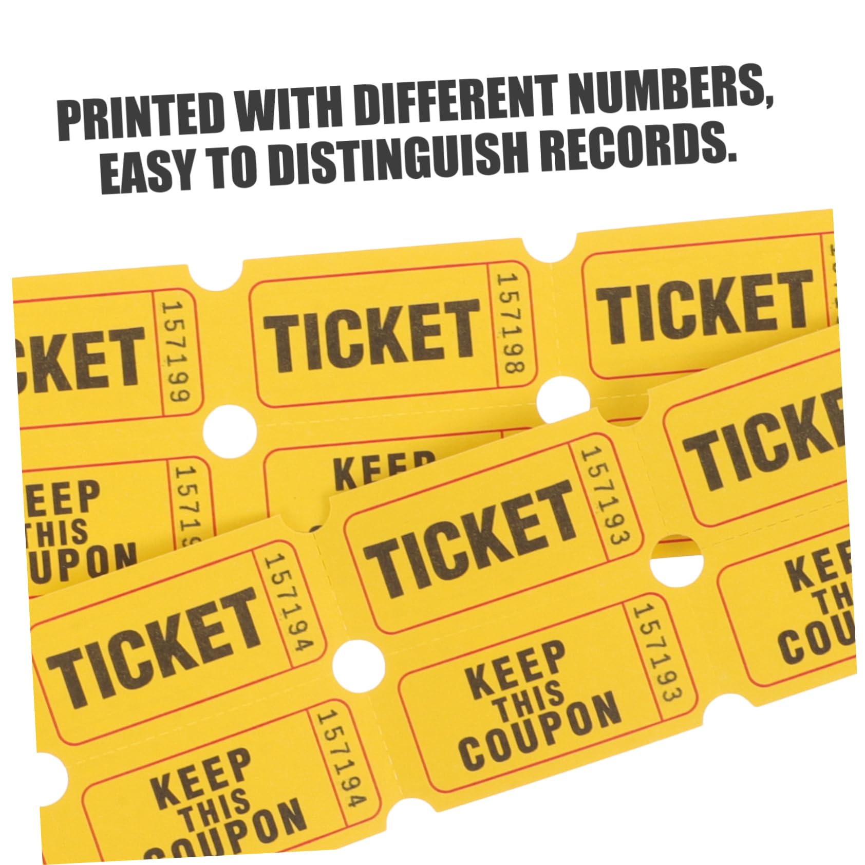 Tofficu 400pièces Billets De Loterie Jaunes pour Événements Tickets Numérotés Pratiques pour Tirages Sort Récompenses Et Activités Caritatives