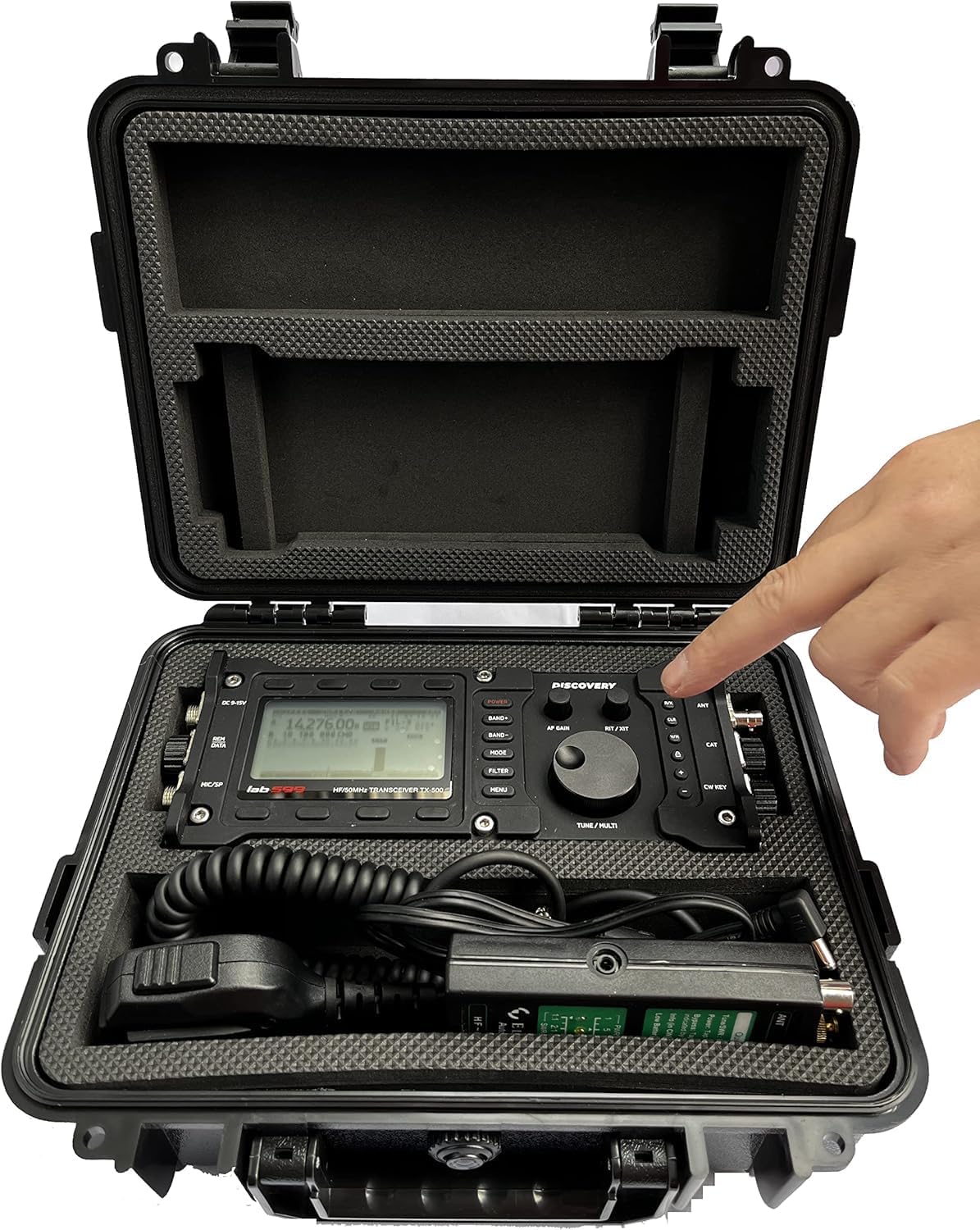 Waterproof Dust Proof Portable Box w/Customizable Foam Hard Case for XIEGU X6200 Custom Case IP67 (for X6200)