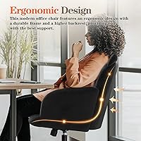 Vista 9 de IWMH Silla de oficina en casa, silla de escritorio de asiento ancho, lindas sillas giratorias de terciopelo para tocador, sillas de tareas