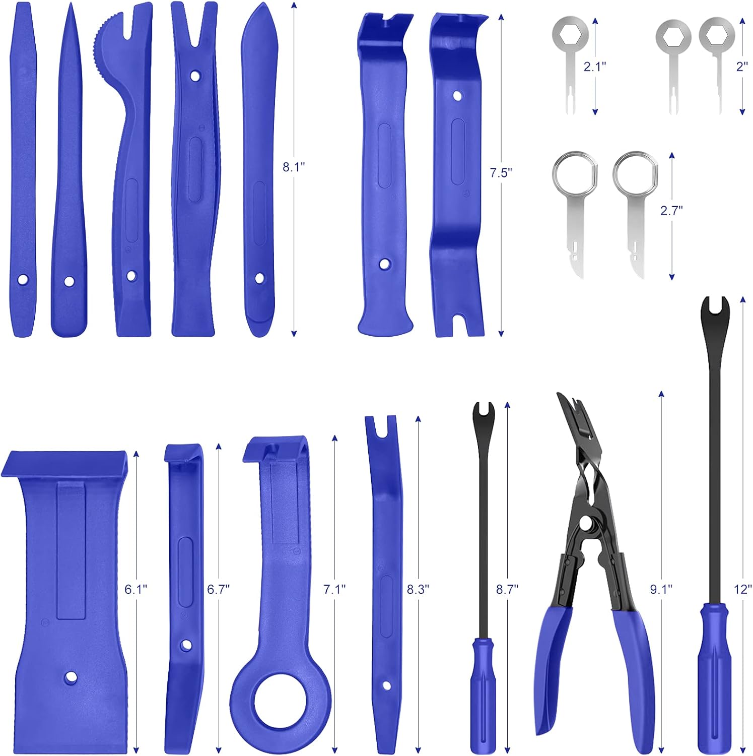 AXELECT 19Pcs Trim Removal Tools Clip Pliers,Car Panel Door Audio Trim Removal Tool Kit, Auto Clip Pliers Fastener Remover Pry Tool Set with Storage Bag : Automotive