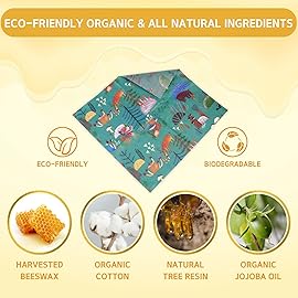 Reusable Beeswax Wrap - 9 Pack Beeswax Wraps for Food, Eco-Friendly Beeswax Food Wraps, Bread Sandwich Wrapper - Organic, Sustainable, Zero Waste, Reusable Plastic-Free Food Wrap, 1XL, 3M, 5S