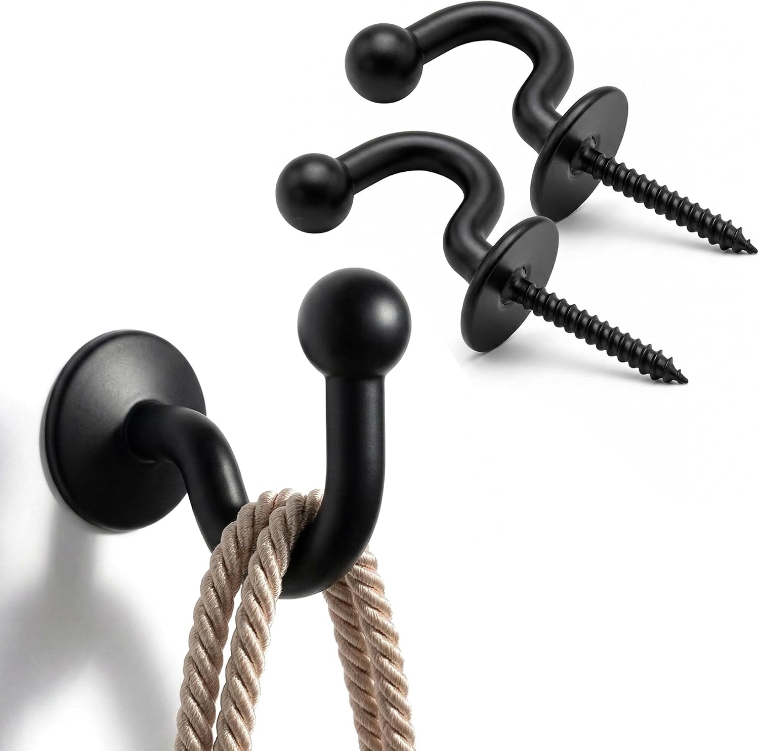 Metal Curtain Holdbacks, 2 Pack Curtain Tiebacks for Wall | Metal curtain holders provide secure support while adding a stylish finish to bedroom, living room and office curtains