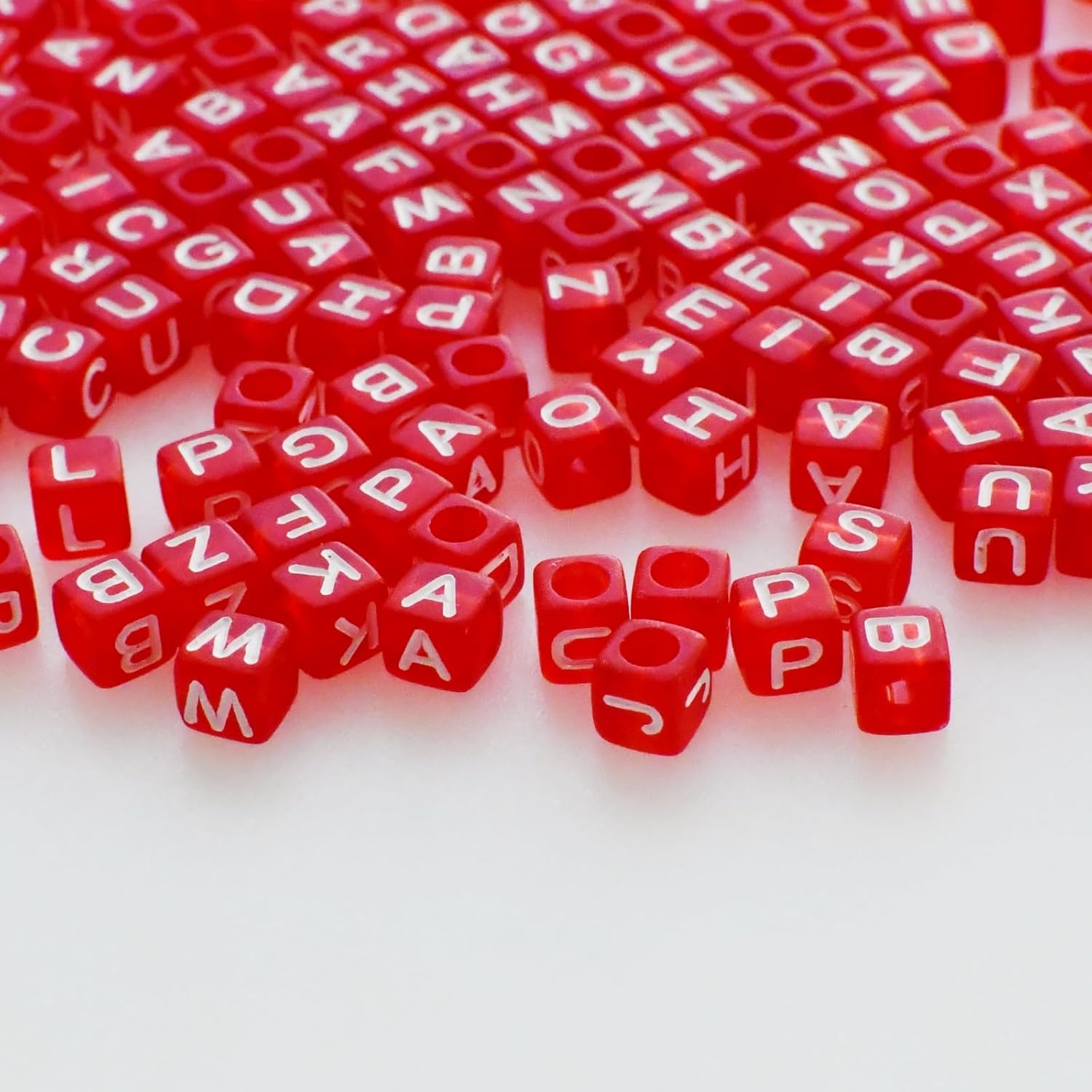 Amaney 800pcs Red Letter Beads Square 6mm for Jewelry Making DIY Necklace Bracelet - Image 3
