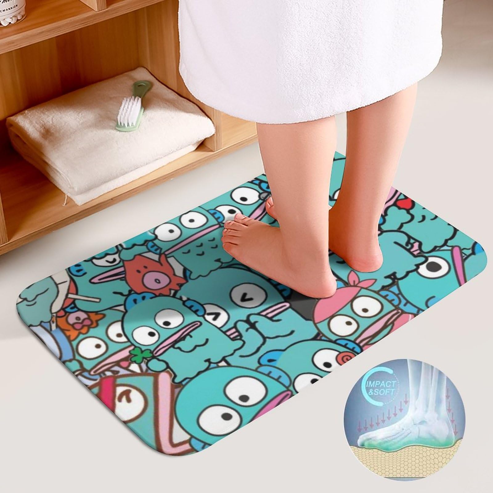 Amazon｜バスマット 3点セット かわいい ハンギョドン トイレマット