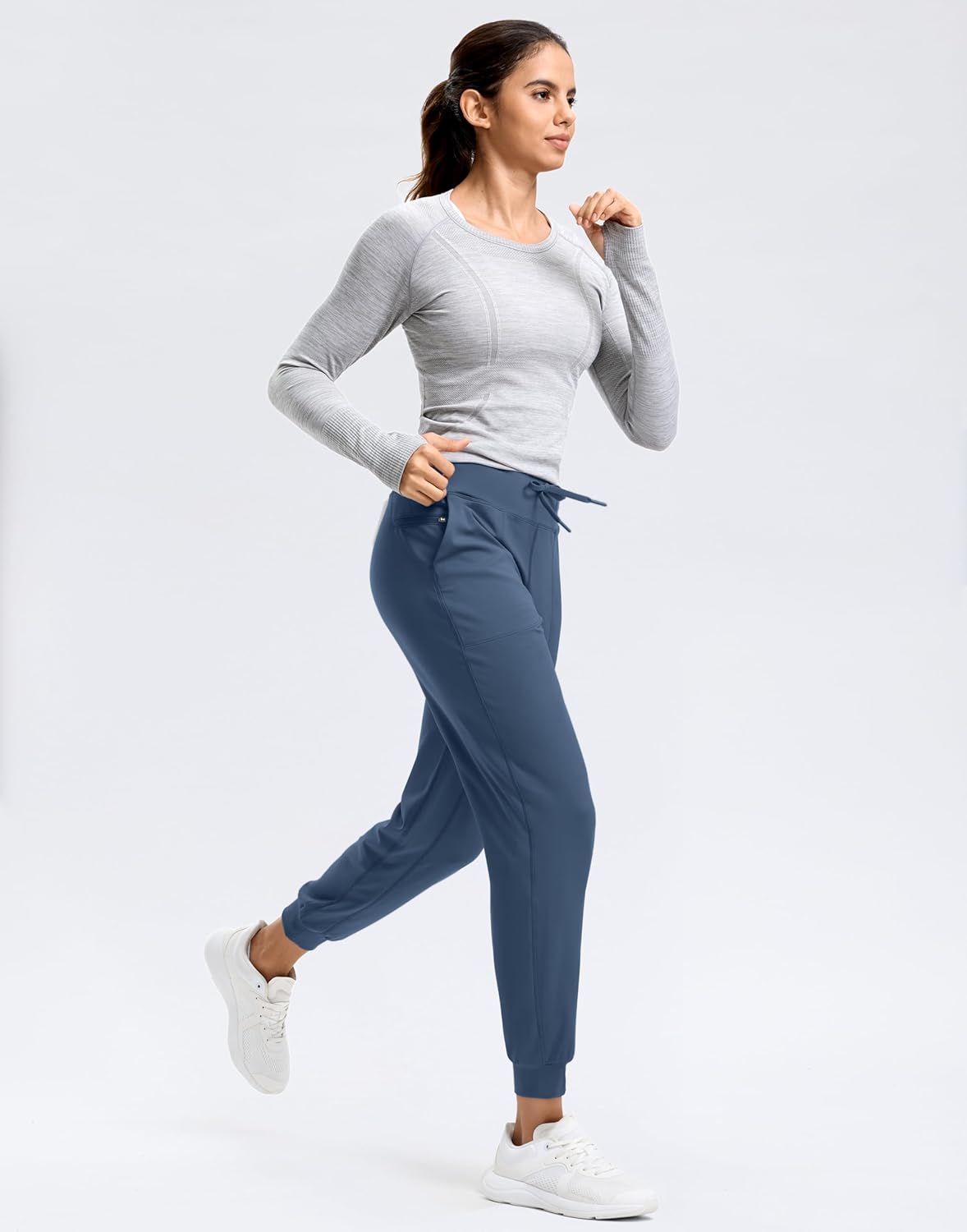 G Gradual Women's Joggers Zip Pockets Drawstring Gym Sweatpants High Waisted Tapered Pants for Workout, Travel, Lounge - Image 6