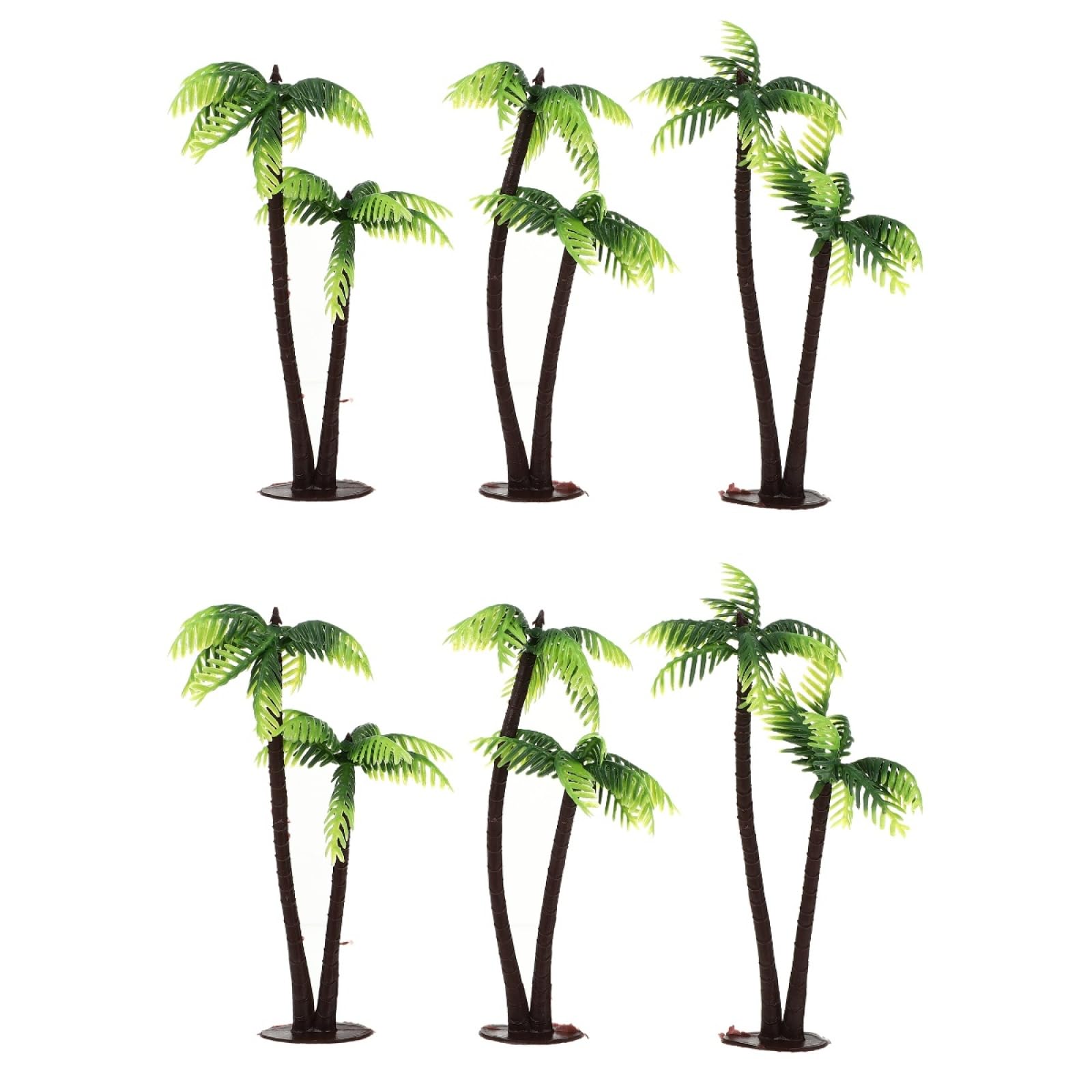 Mini Arbres Tropicaux Palmiers Artificiels pour Aquarium Décoration de Gâteau Diorama 6 Pcs