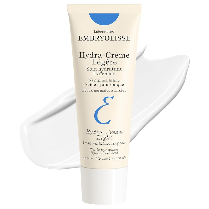 Embryolisse Hydra-Cream Light Hidratante Facial em Gel com Ácido Hialurônico e Extrato de Nenúfar Branco para Pele Normal a Mista, 40 mL