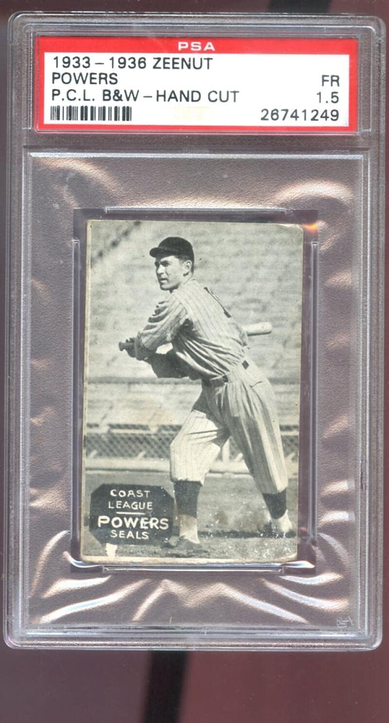 1933 1936 Zeenut Les Powers PSA 1.5 Graded Baseball Card Pacific Coast League PCL P.C.L. 1934 1935 San Francisco Seals