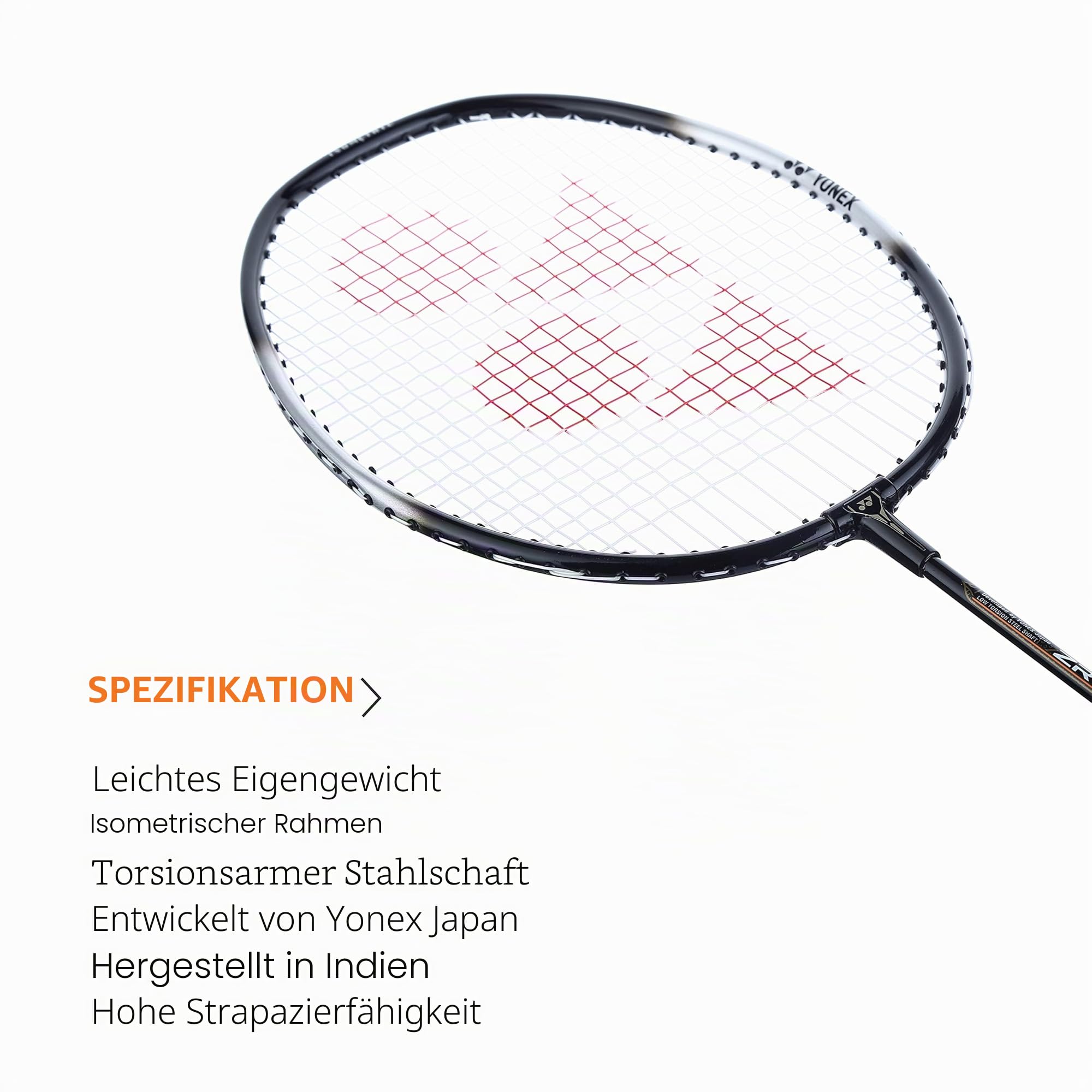 YONEX ZR 100 Badmintonschläger mit kompletter Abdeckung, leichtes Aluminium-Mischgewebe, 2 Stück