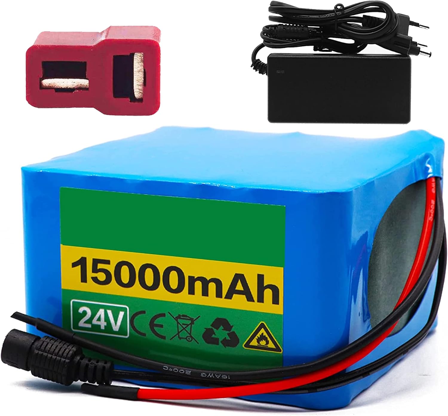 TGHY 24V 15Ah Lithium Battery Pack with Charger and BMS 15000mAh Li-ion Battery for Electric Bicycle Mobility Scooter Electric Go-Kart Electric Wheelchair,T Plug : Health & Household
