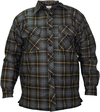 Mens Padded Quilted Lined Work Shirt 