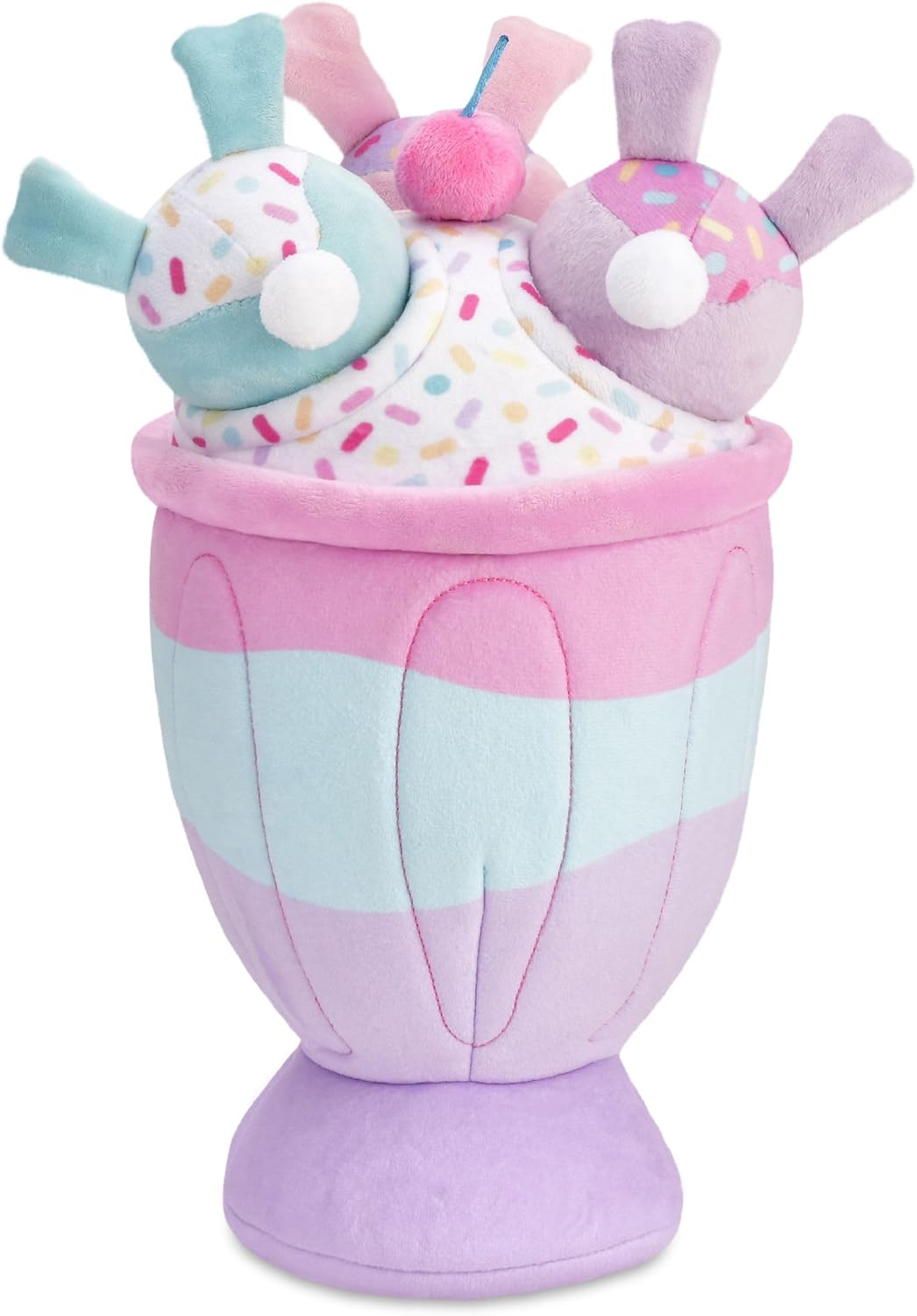 iscream Foodie Fun Plush Bunny Ice Cream Sundae Play Set with Embroidered Accents for All Ages
