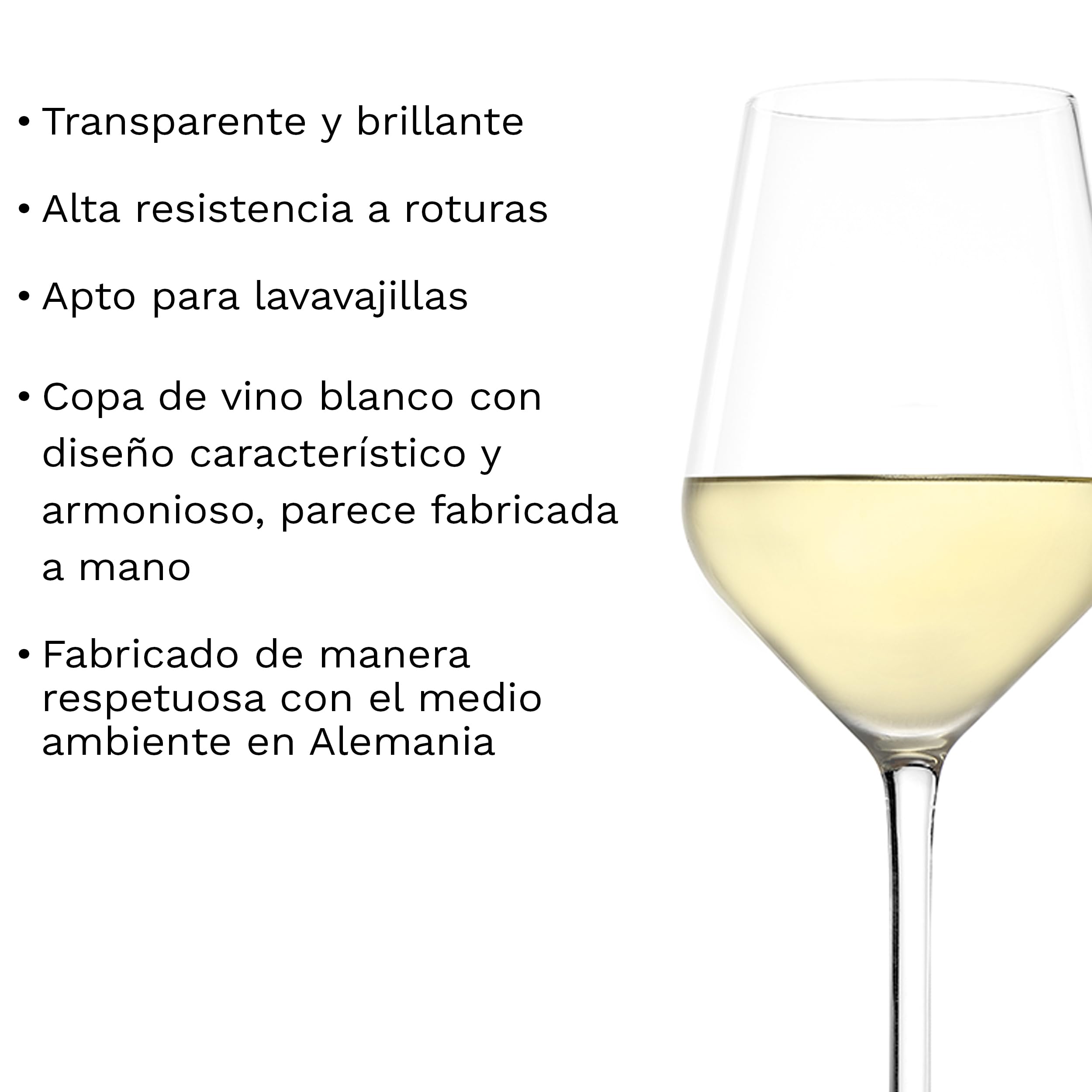 Stölzle Lausitz Copas de Vino Blanco Revolution Juego de 6, 365 ml – Copas para Vinos Blancos Intensos & Tintos Medios – Cristal – Apto para Lavavajillas & Fabricado en Alemania