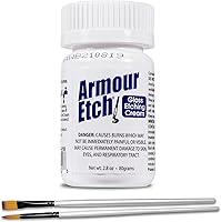 Vista 1 de Crema para Grabado de Vidrio Armour Etch - Tamaño Inicial de 2.8oz - Incluye Pinceles de Aplicación Moshify