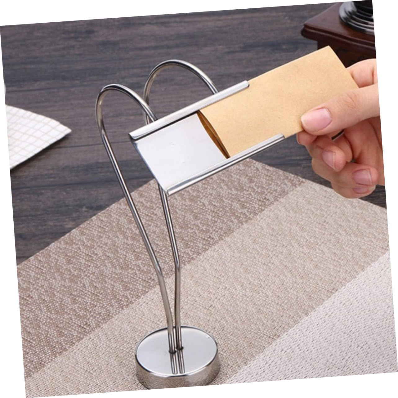 FUNOMOCYA 1pc Silver Paper Clips Menu Table Holer Photo Holders Paper Clip Holder