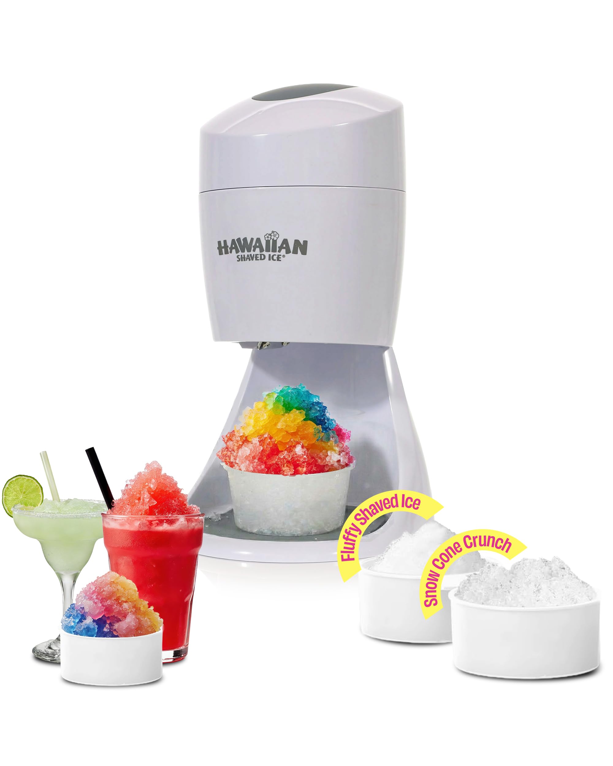 Hawaiian Shaved Ice S900A Snow Cone and Shaved Ice Machine with 2 Reusable Plastic Ice Mold Cups Non-slip Mat Instruction Manual 120V White | Electric Snowcone Icy Drinks and Slushie Maker wi product thumbnail 3