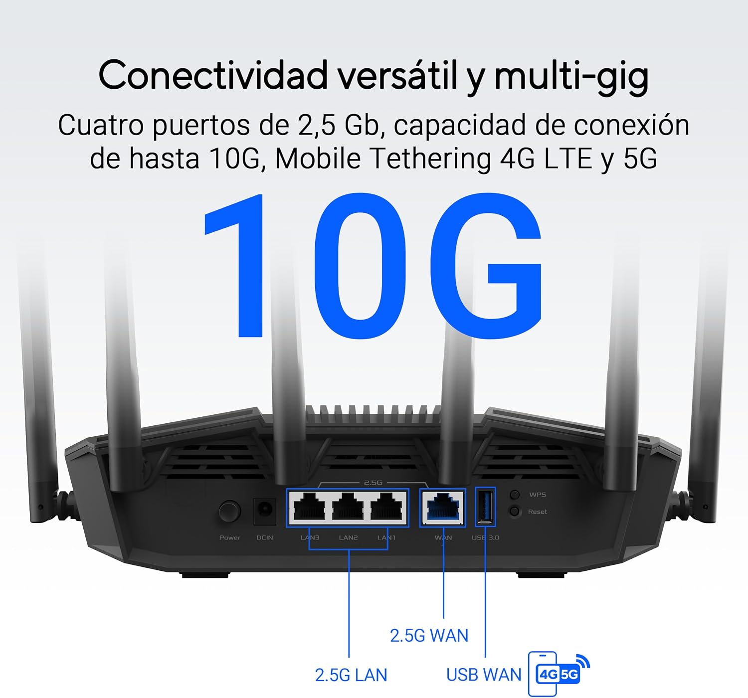 ASUS RT-BE90U – Router AiMesh BE9400 WiFi 7 de Triple Banda | 320 MHz, 4K-QAM, MLO, Cuatro Puertos de 2,5 G, Seguridad de Red de Nivel Profesional y Controlador de Hogar Inteligente 6