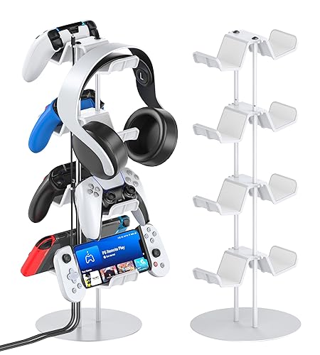 Kytok Gamer Gifts, Headset Stand 4 Tiers with Cable Organizer, Controller Stand Compatible with PS5XboxNintendo SwitchPS PortalPS4, Headset Holder &