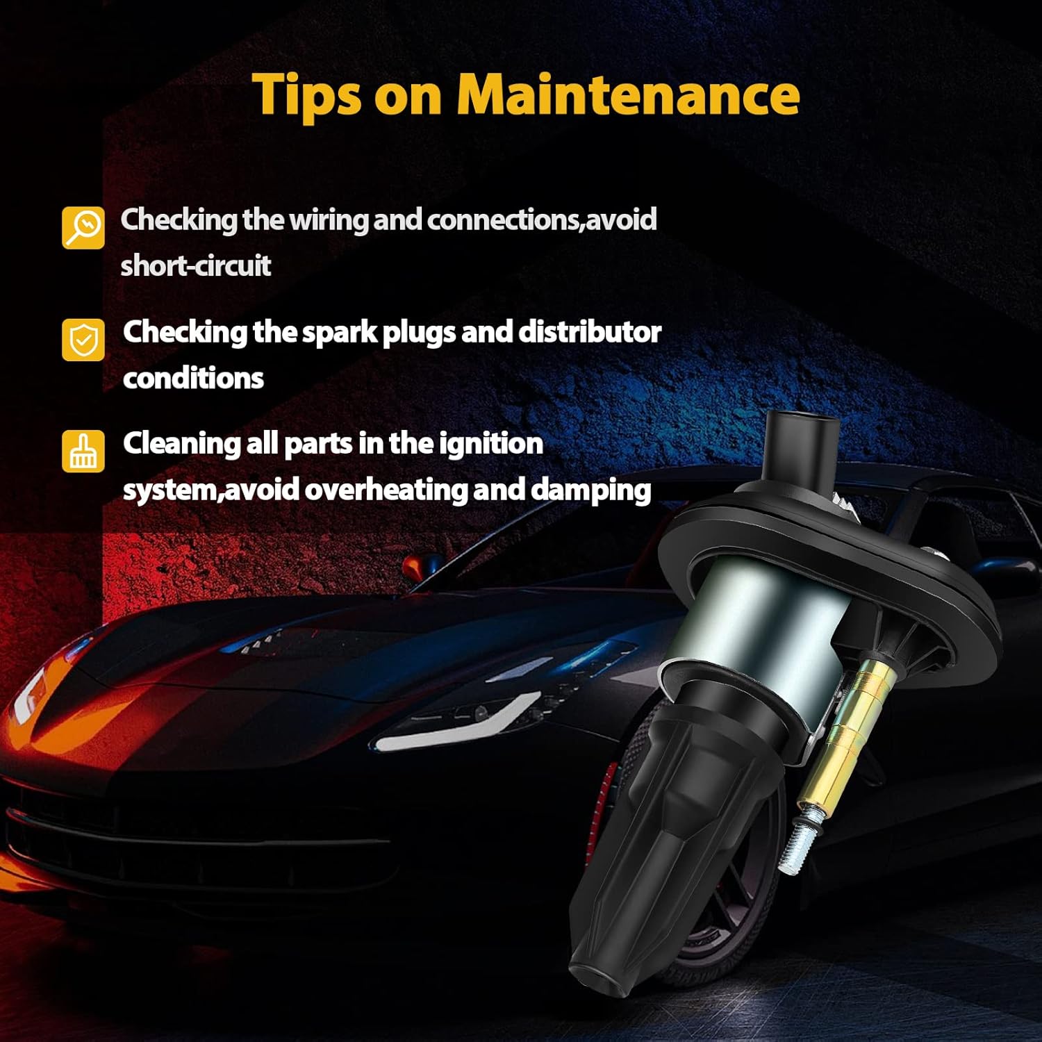 OCPTY Suitable 2003-2008 for Isuzu Ascender 4.2L/L6,2004-2006 for Chevrolet Colorado 2.8L/L4 Automotive Replacement Ignition Coils 3-Pins #UF303 (Set of 5 Ignition Coils)