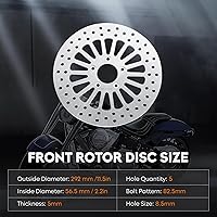 Vista 3 de 11.5" Disco de Rotor de Freno Delantero Compatible con Harley Road King/Electra Glide/Street Glide/Road Glide/Super Glide/Low Rider/Fat