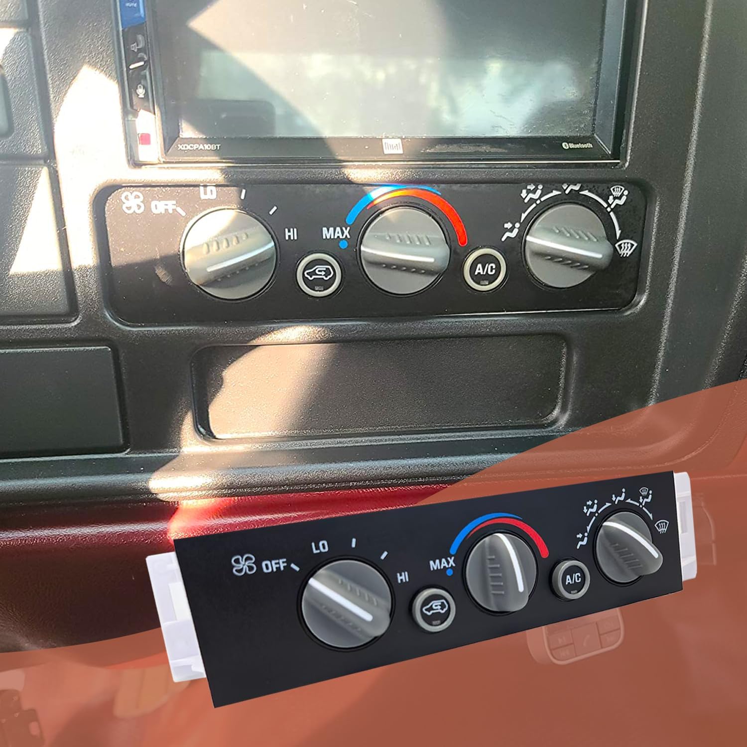 9378815 599-007 Heater Climate Control Panel Module A/C Climate Control Module Switch Without Rear Window Defogger for 1996-1999 Chevy GMC C1500 C2500 C3500 K1500 K2500 K3500 Truck 16231175