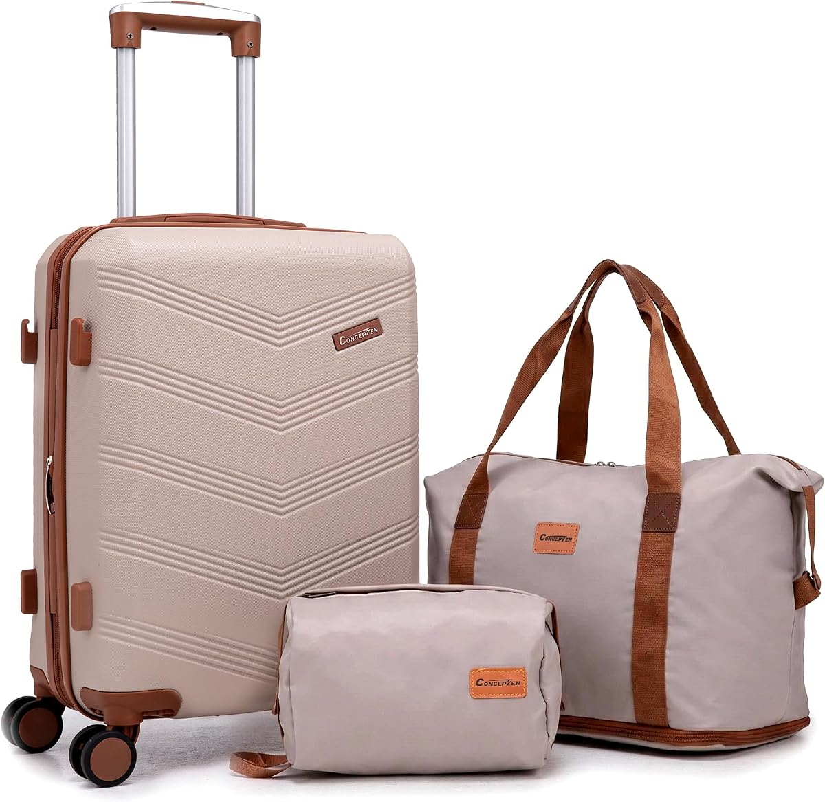 CONCEPTEN Expandable Carry on Luggage 3 Piece Suitcases with Spinner Wheels | Suitcase Set with Spinner Wheels TSA-approved Lock ABS Travel 20 Inch