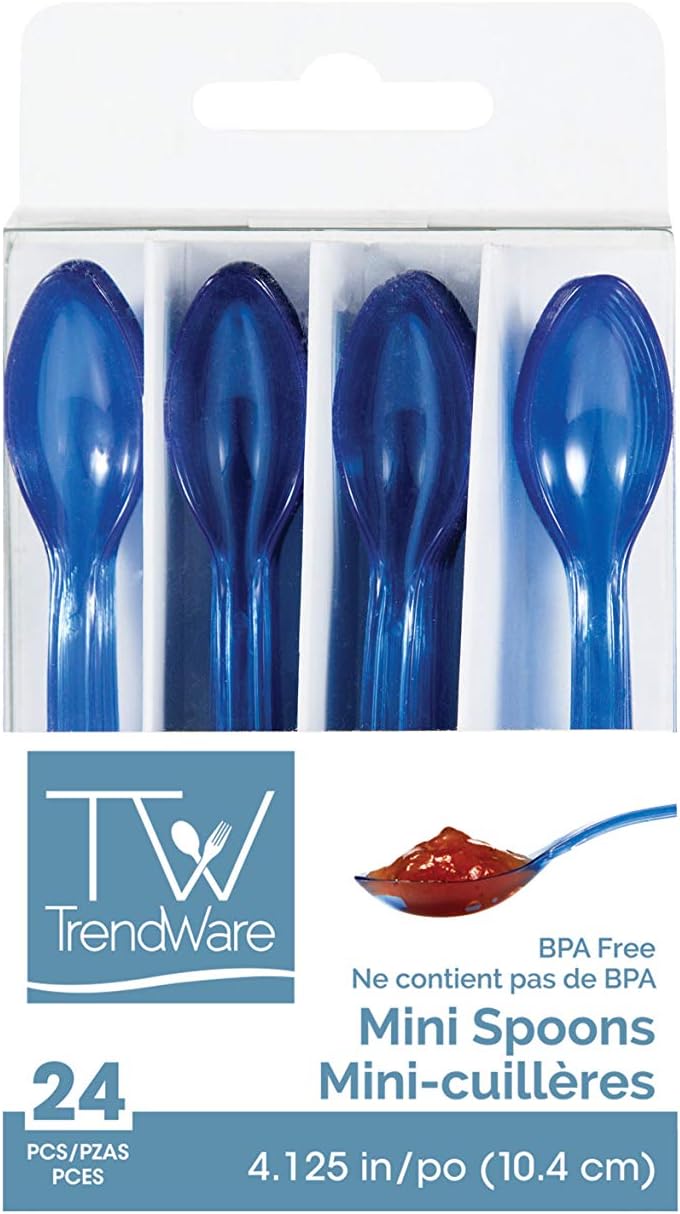 Creative Converting 24 Count Plastic Spoons, Mini, Assorted Colors : Health & Household