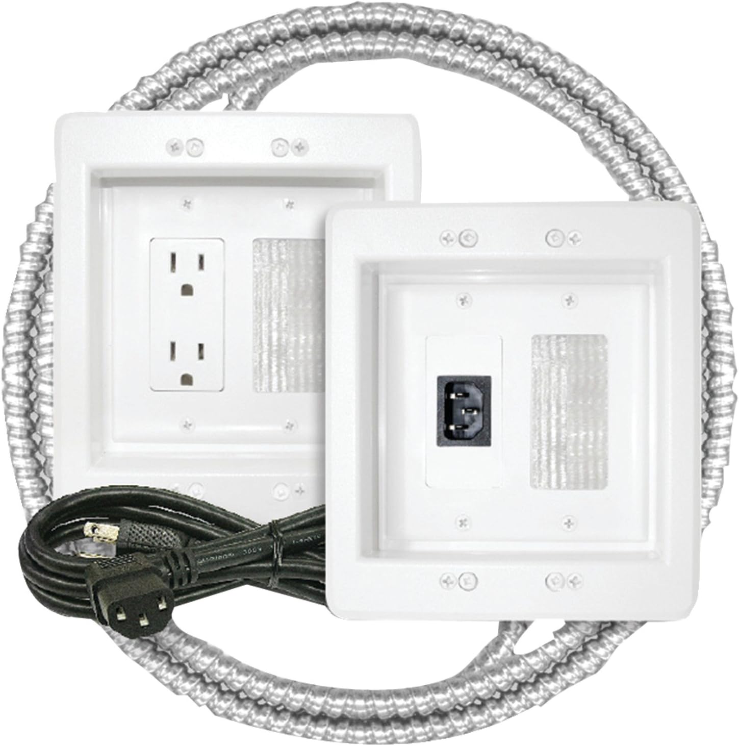 Power Jumper HDTV Power Relocation Kit (Includes Pre-Wired Metal Clad Cable), White (22APJW-7R-MC)