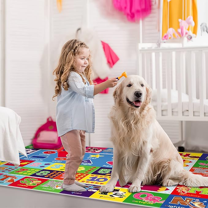 Alfombra infantil educativa ABC 3x5 pies antideslizante suave miniatura 9