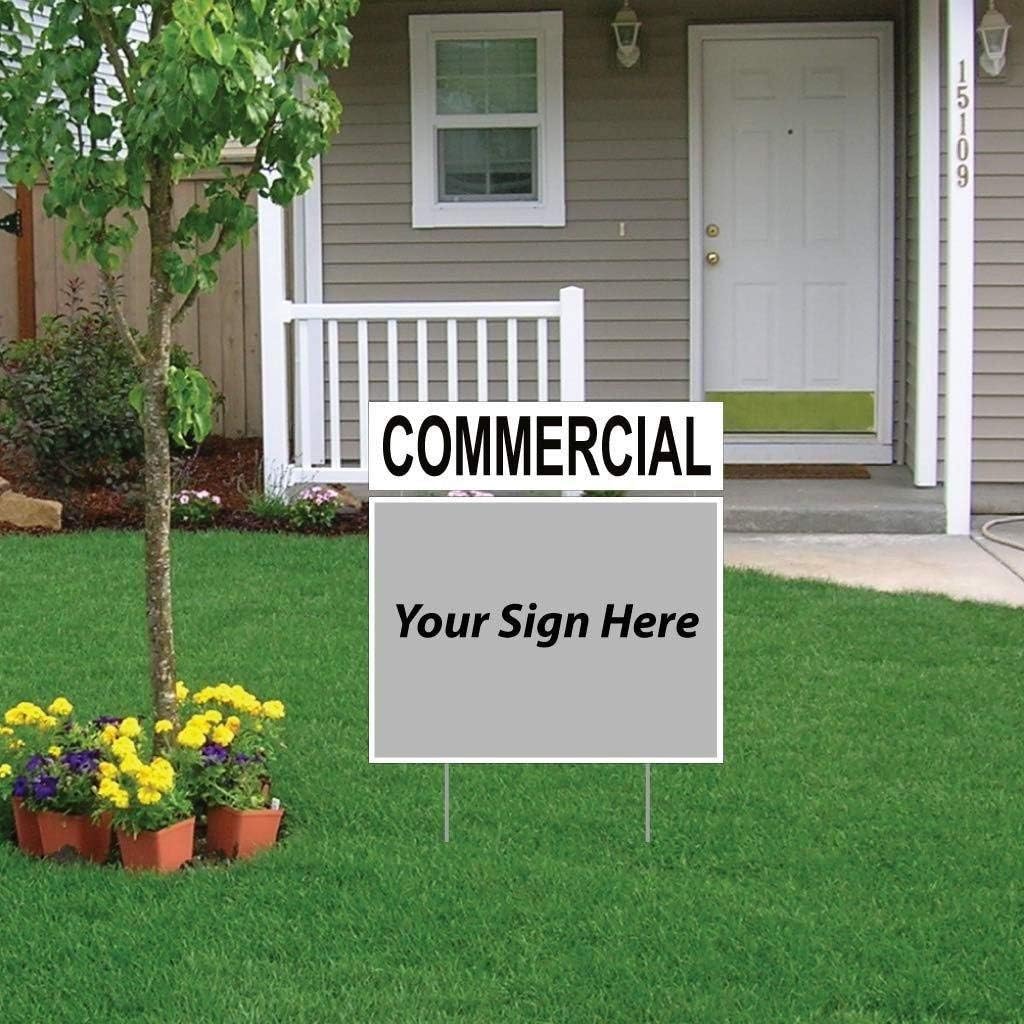 VictoryStore Realtor Yard Signs: Rider Signs Set of 4 - Black Print Two Sided - 6 inches x 24 inches (Includes 8 Rider Pins) (Commercial)
