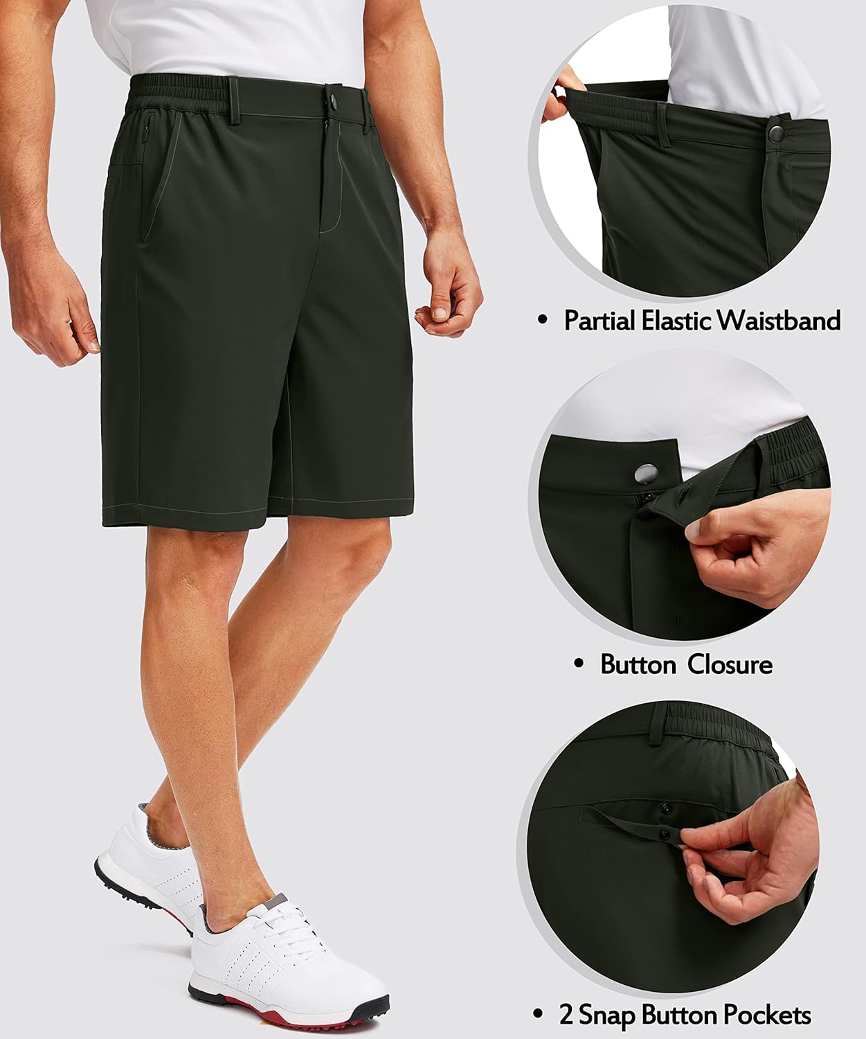 G Gradual Men's Golf Shorts with 5 Pockets 9" Light Weight Stretch Quick Dry Casual Dress Work Shorts for Men - Image 5