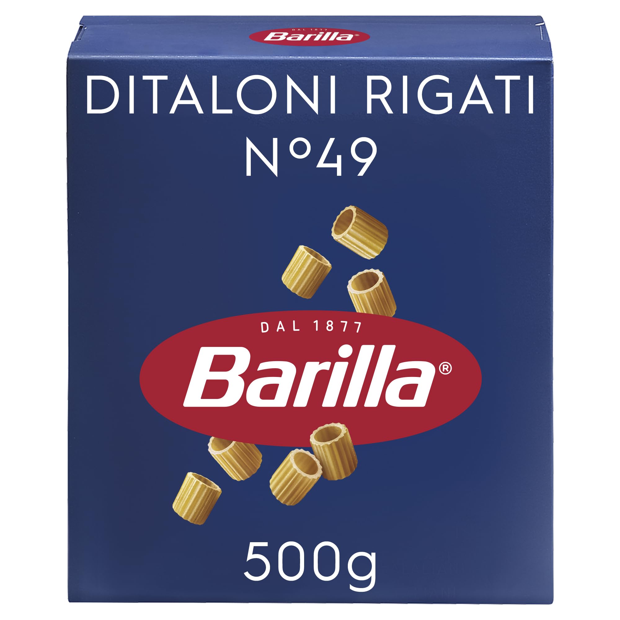 Barilla Pasta Ditaloni Rigati N.49, Pastina di Semola di Grano Duro, 500g