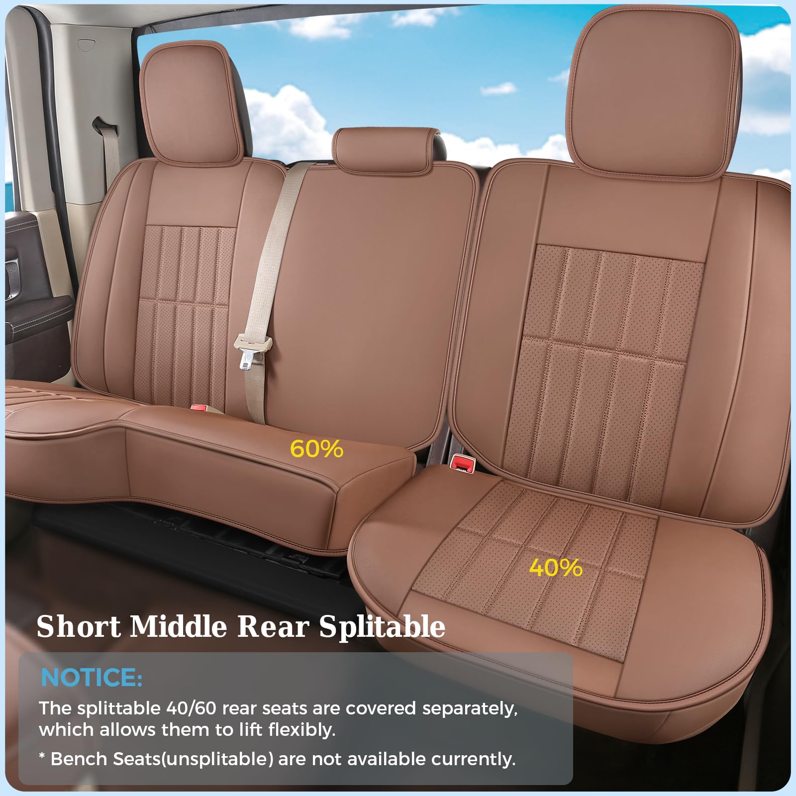 Truckiipa Car Seat Covers Full Set Dodge Ram Seat Covers Full Coverage Leather Protector Pickup Truck Accessories Custom — view 3