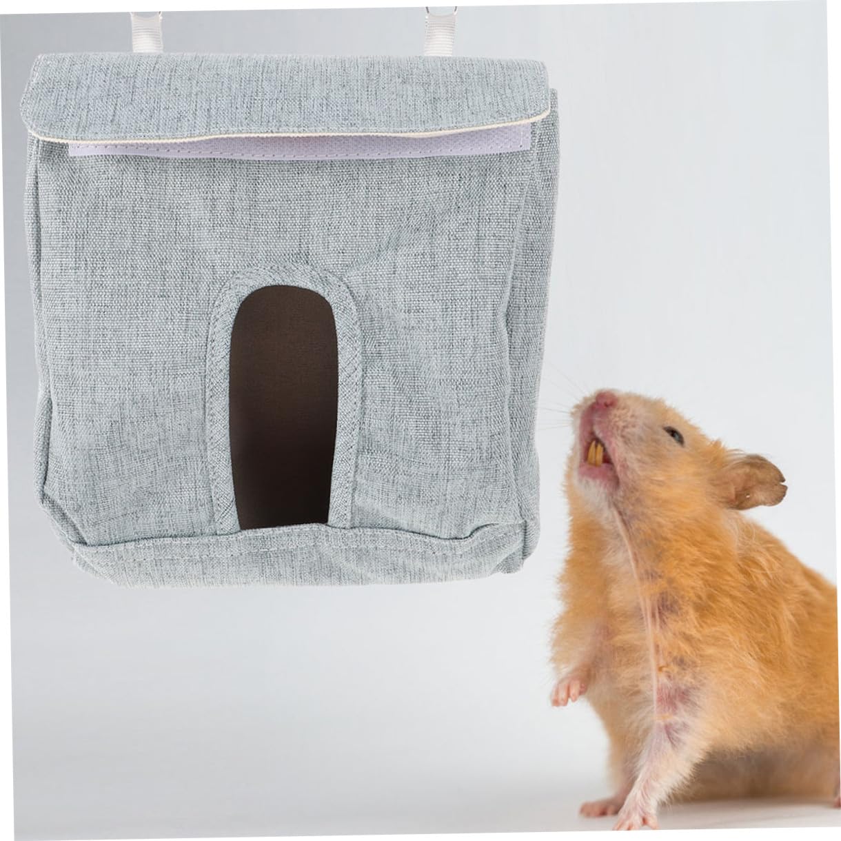 YARNOW Hanging Hay Feeder Bag for Small Animals Guinea Pigs Rabbits Chinchillas Hamsters Slow Feed Storage Pouch 4.13X3.94X1.18 Inches - image 6