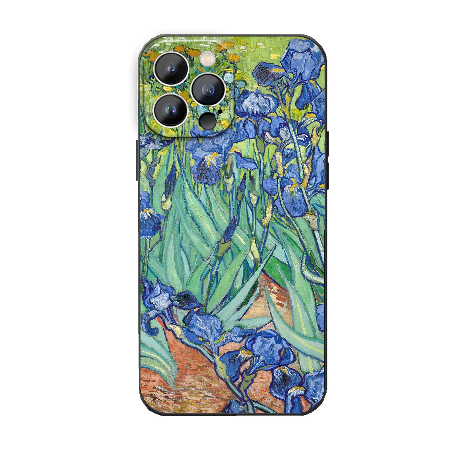 WMCFNG Compatible with iPhone 13 Pro Phone Case,Irises Van Gogh Blue and Green Garden Art Accent Aesthetic Shockproof Prot...