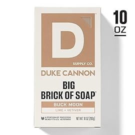 Duke Cannon Big Brick of Soap - Buck Moon, 10 oz Bar, Vetiver & Oak Moss Scent, Triple Milled, Supports U.S. Veterans. (3 Pack)