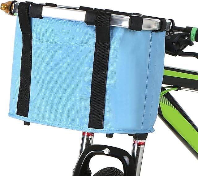 ZSFBIAO Detachable Bicycle Handlebar Front Basket Folding Bike Basket Small Pet Cat Dog Bag Cycling Front Bag Handbag Bike Crate