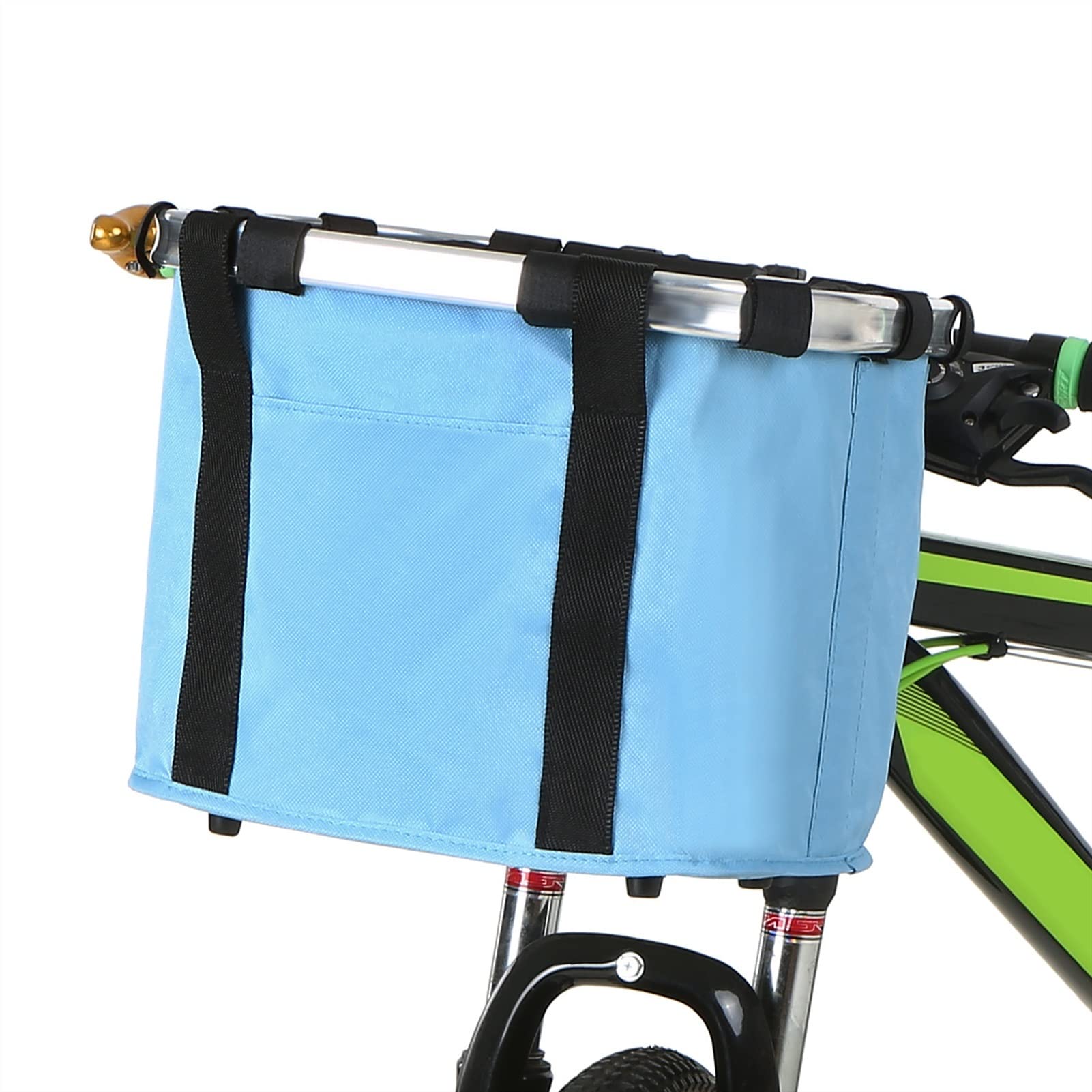 Panier de vélo pliant bleu avec housse détachable pour petit animal domestique